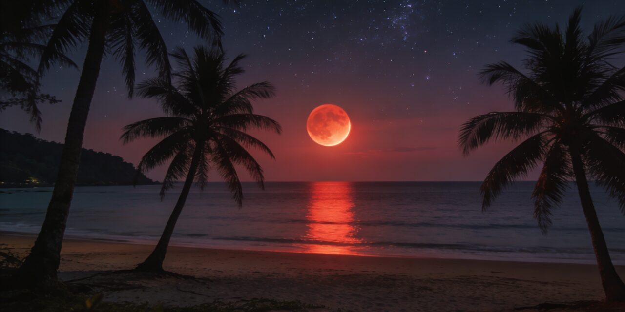 Partielle Mondfinsternis: Schnittermond auf Koh Phangan