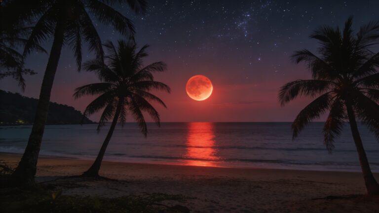 Partielle Mondfinsternis: Schnittermond auf Koh Phangan